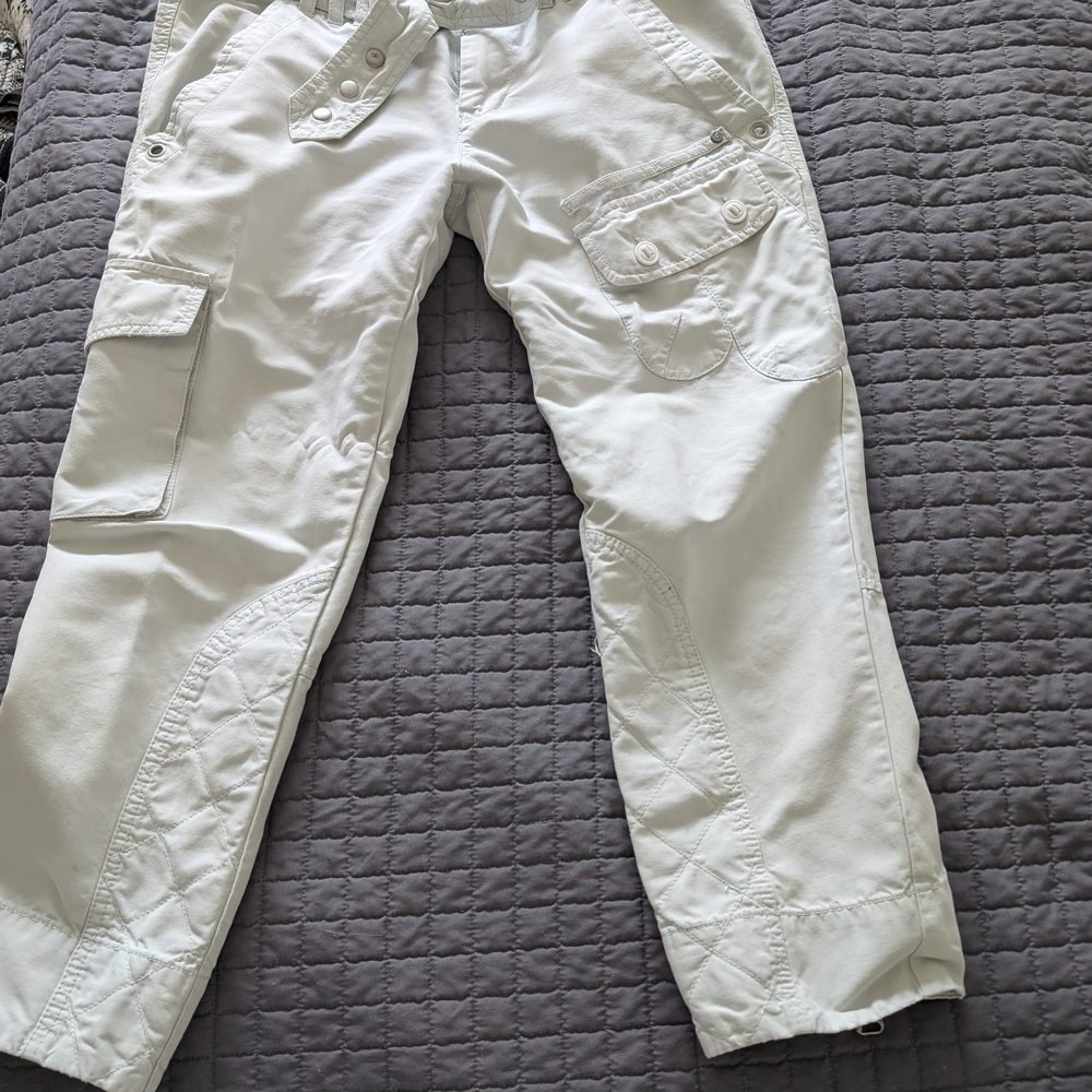 DIESEL Women's Off White Cargo Pants like cream or very light green.